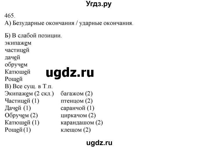 ГДЗ (Решебник) по русскому языку 3 класс Нечаева Н.В. / часть 2 / упражнение / 465