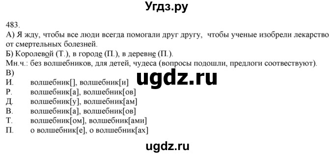 ГДЗ (Решебник) по русскому языку 3 класс Нечаева Н.В. / часть 2 / упражнение / 483