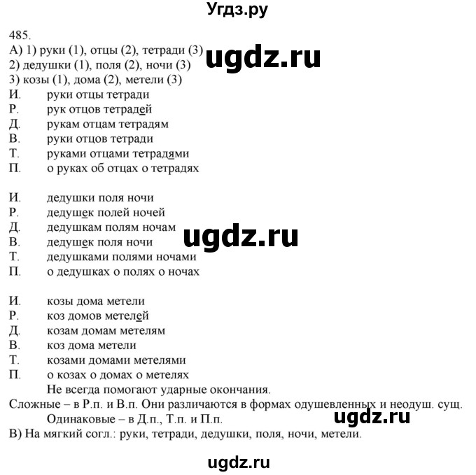 ГДЗ (Решебник) по русскому языку 3 класс Нечаева Н.В. / часть 2 / упражнение / 485