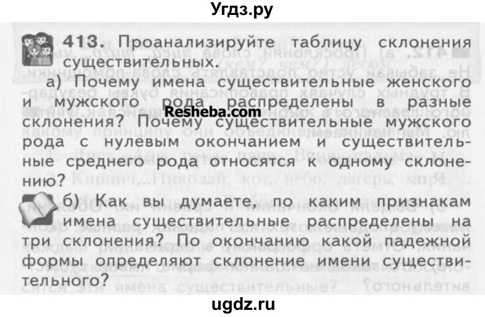 ГДЗ (Учебник) по русскому языку 3 класс Нечаева Н.В. / часть 2 / упражнение / 413