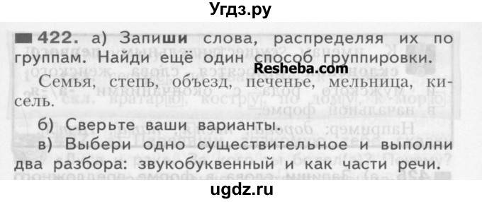ГДЗ (Учебник) по русскому языку 3 класс Нечаева Н.В. / часть 2 / упражнение / 422