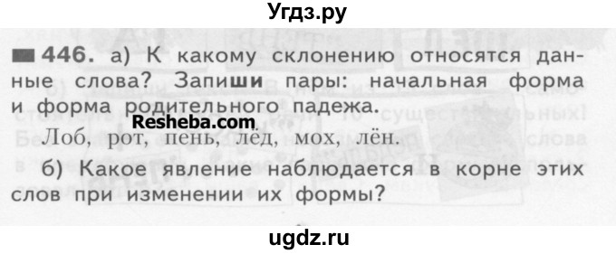 ГДЗ (Учебник) по русскому языку 3 класс Нечаева Н.В. / часть 2 / упражнение / 446