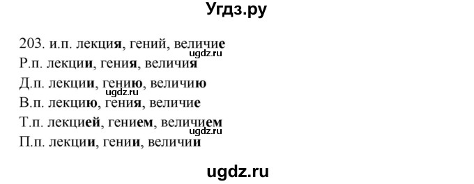 ГДЗ (Решебник к учебнику 2012) по русскому языку 5 класс Быстрова Е.А. / часть 2 / упражнение / 203