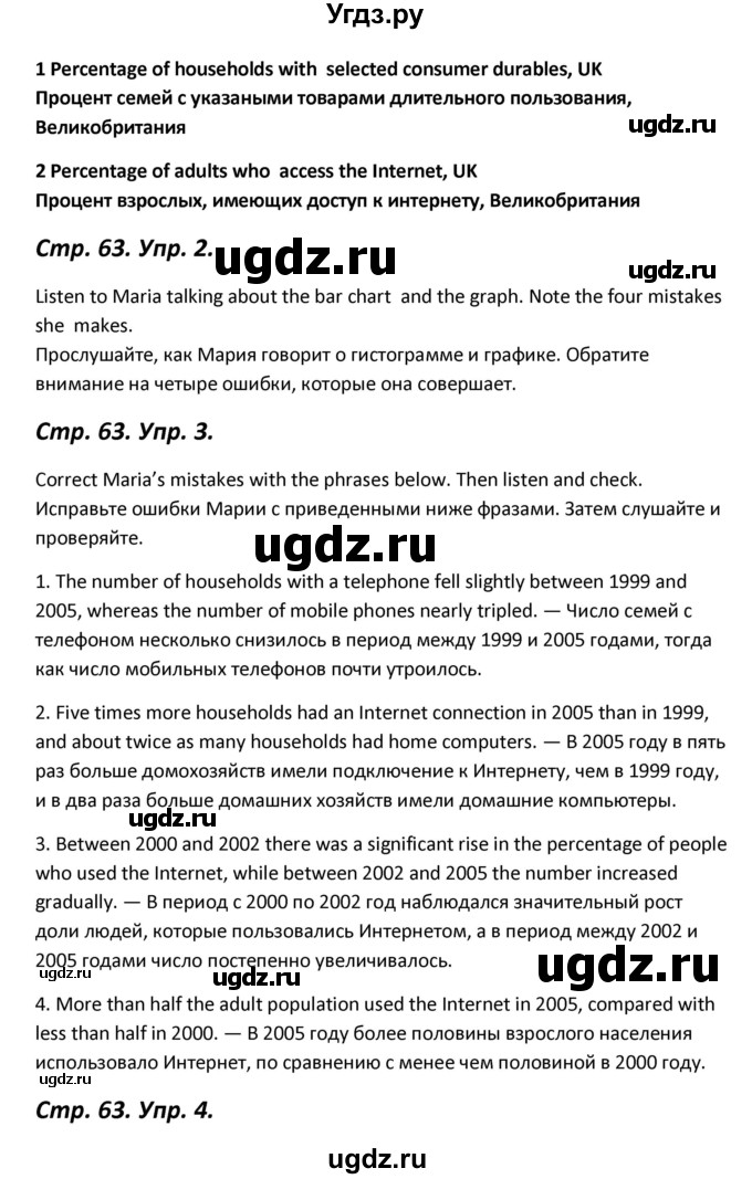 ГДЗ (Решебник) по английскому языку 11 класс (Forward ) Вербицкая М. В. / страница номер / 63(продолжение 3)