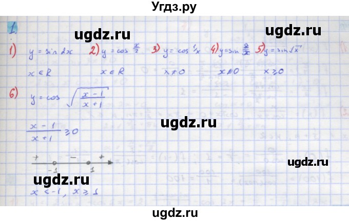 ГДЗ (Решебник) по алгебре 11 класс Колягин Ю.М. / упражнение-№ / 1