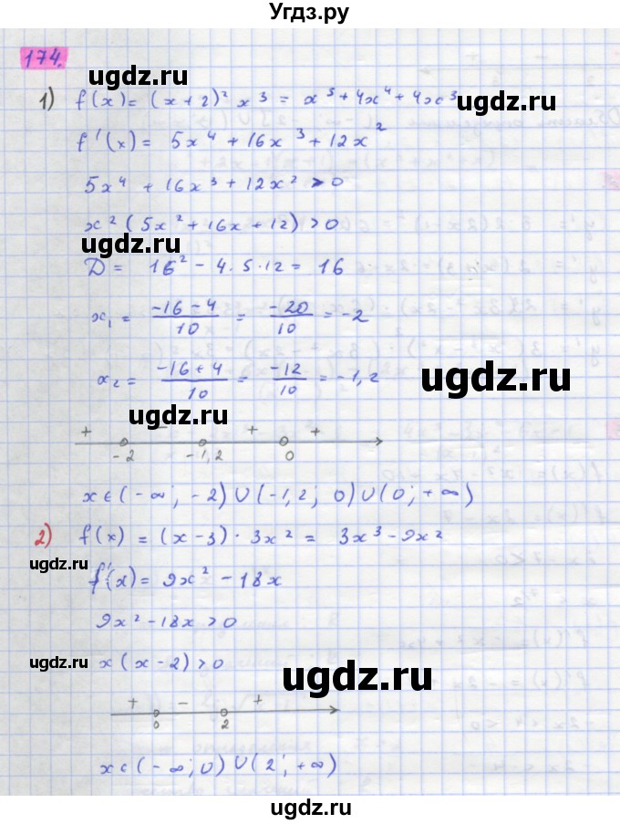 ГДЗ (Решебник) по алгебре 11 класс Колягин Ю.М. / упражнение-№ / 174