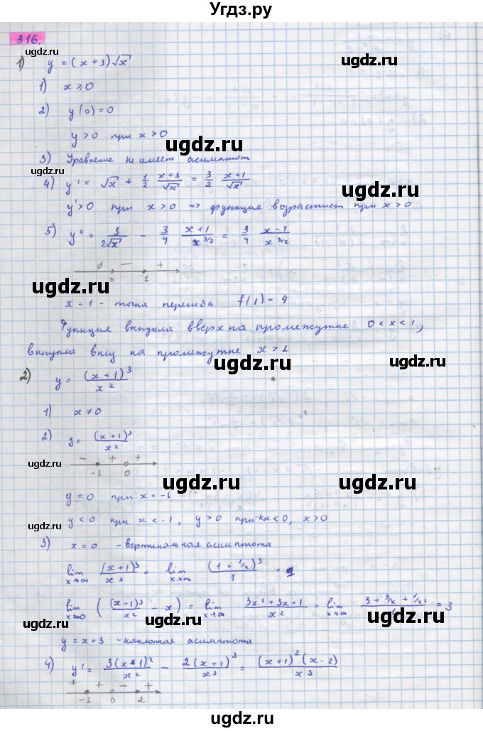 ГДЗ (Решебник) по алгебре 11 класс Колягин Ю.М. / упражнение-№ / 316