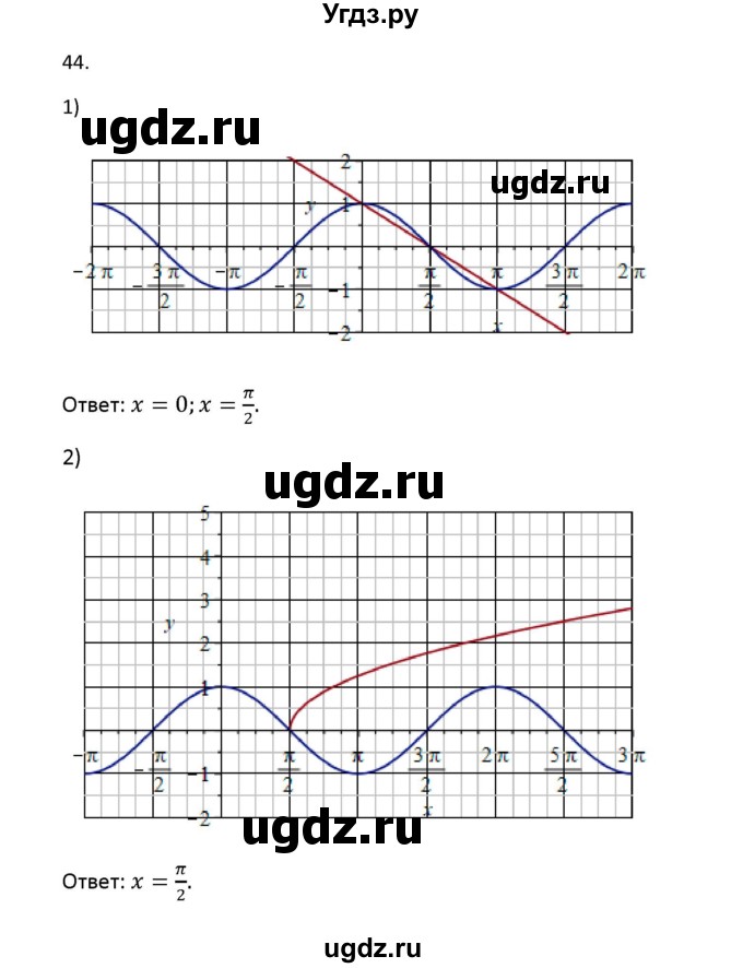 ГДЗ (Решебник) по алгебре 11 класс Колягин Ю.М. / упражнение-№ / 44