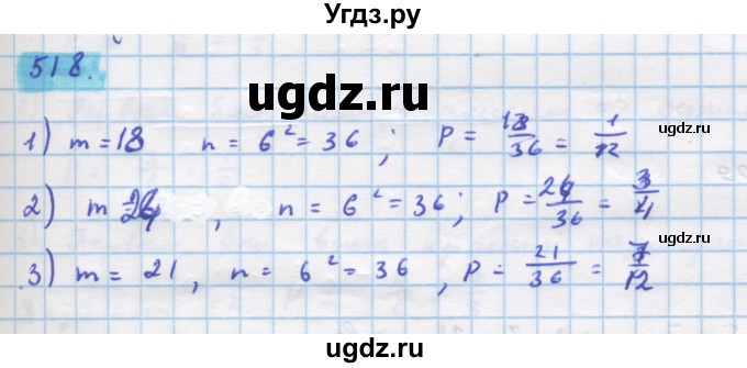 ГДЗ (Решебник) по алгебре 11 класс Колягин Ю.М. / упражнение-№ / 518