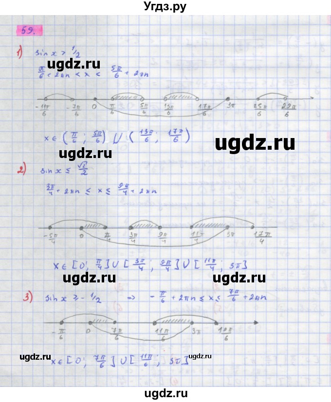 ГДЗ (Решебник) по алгебре 11 класс Колягин Ю.М. / упражнение-№ / 59