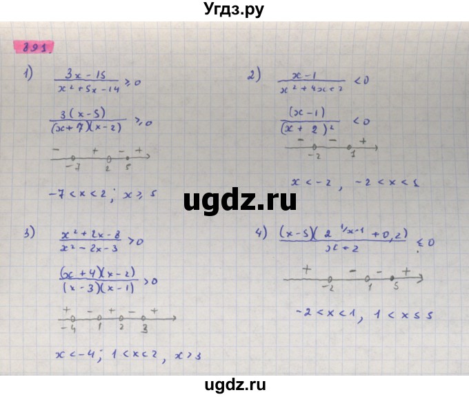 ГДЗ (Решебник) по алгебре 11 класс Колягин Ю.М. / упражнение-№ / 891