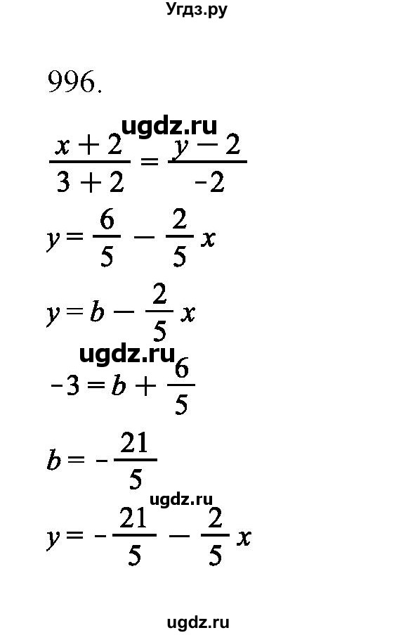 ГДЗ (Решебник) по алгебре 11 класс Колягин Ю.М. / упражнение-№ / 996