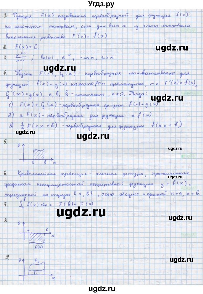 ГДЗ (Решебник) по алгебре 11 класс Колягин Ю.М. / вопросы к главе-№ / 4