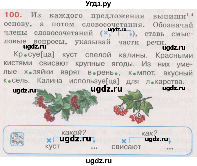 ГДЗ (Учебник) по русскому языку 4 класс М.С. Соловейчик / упражнение / 100