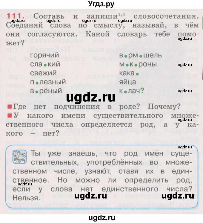 ГДЗ (Учебник) по русскому языку 4 класс М.С. Соловейчик / упражнение / 111