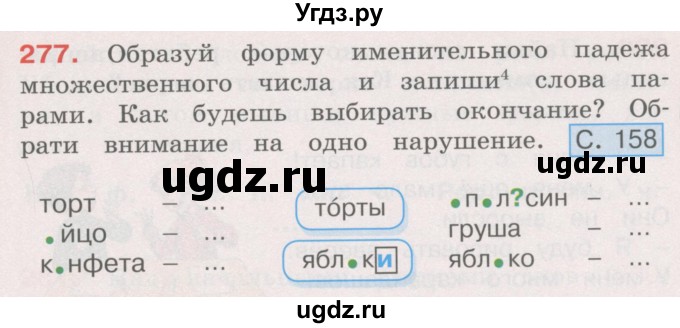 ГДЗ (Учебник) по русскому языку 4 класс М.С. Соловейчик / упражнение / 277