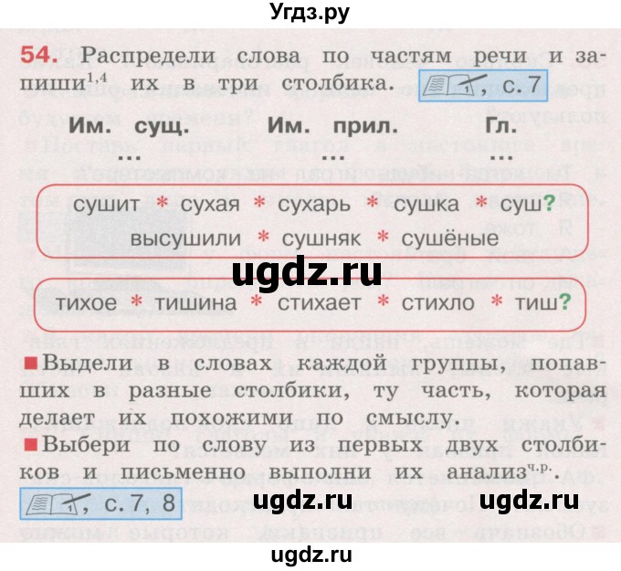 ГДЗ (Учебник) по русскому языку 4 класс М.С. Соловейчик / упражнение / 54