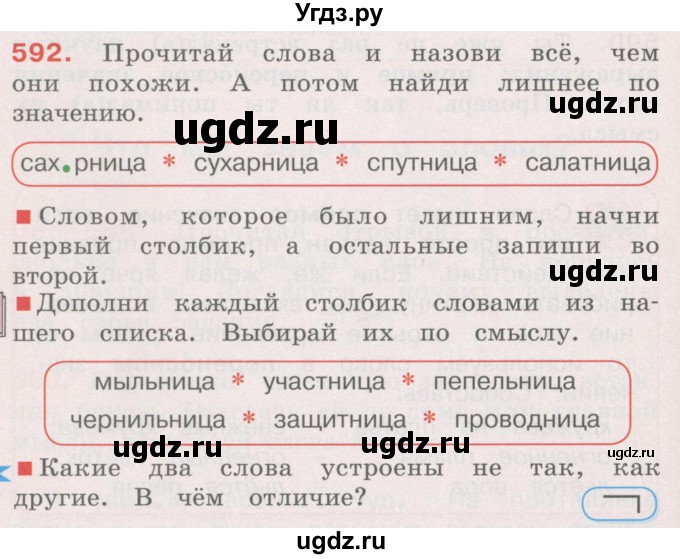 ГДЗ (Учебник) по русскому языку 4 класс М.С. Соловейчик / упражнение / 592