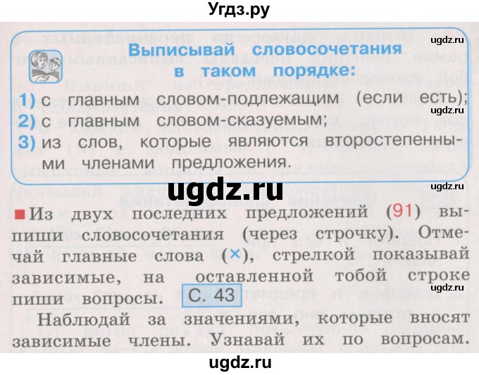 ГДЗ (Учебник) по русскому языку 4 класс М.С. Соловейчик / упражнение / 92(продолжение 2)