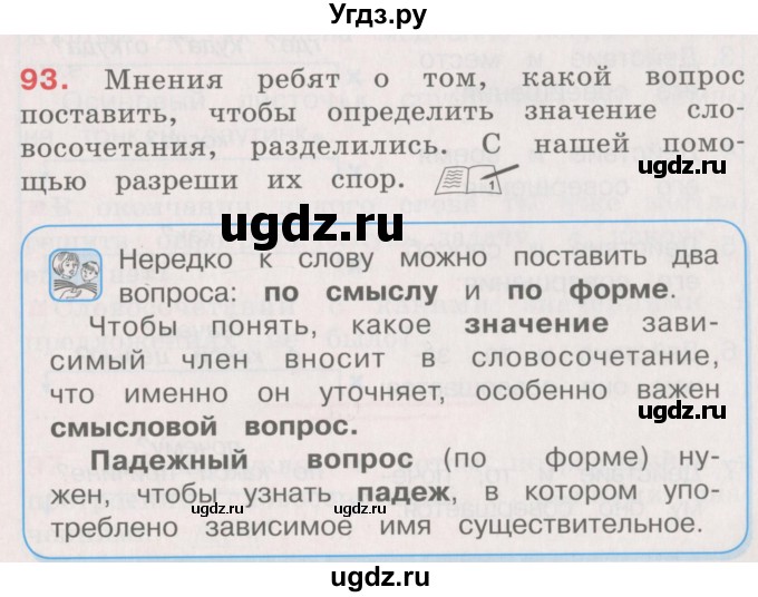 ГДЗ (Учебник) по русскому языку 4 класс М.С. Соловейчик / упражнение / 93