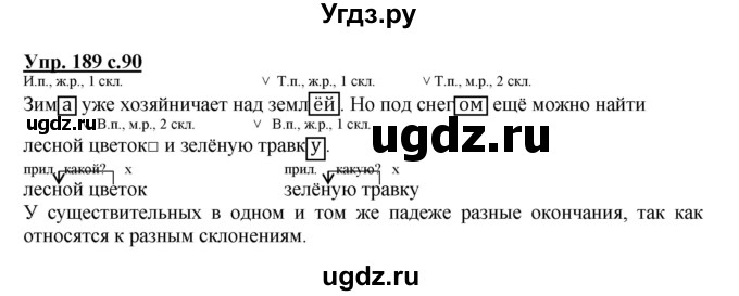 ГДЗ (Решебник) по русскому языку 4 класс М.С. Соловейчик / упражнение / 189