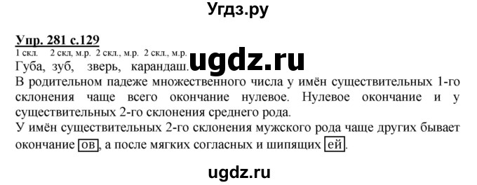 ГДЗ (Решебник) по русскому языку 4 класс М.С. Соловейчик / упражнение / 281