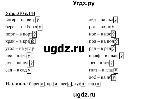 ГДЗ (Решебник) по русскому языку 4 класс М.С. Соловейчик / упражнение / 310