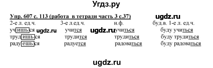 ГДЗ (Решебник) по русскому языку 4 класс М.С. Соловейчик / упражнение / 607