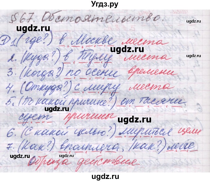 ГДЗ (Решебник) по русскому языку 5 класс (рабочая тетрадь) Рыбченкова Л.М. / § 67 / 1