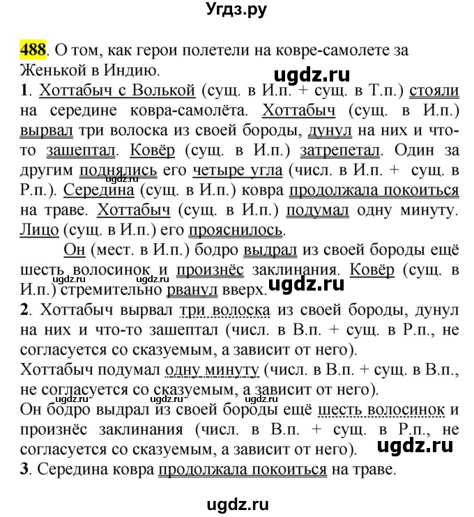 ГДЗ (Решебник к учебнику 2016) по русскому языку 5 класс Рыбченкова Л.М. / упражнение / 488