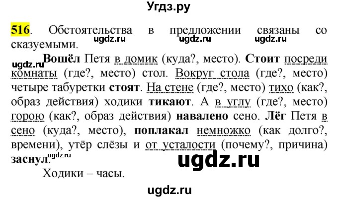 ГДЗ (Решебник к учебнику 2016) по русскому языку 5 класс Рыбченкова Л.М. / упражнение / 516