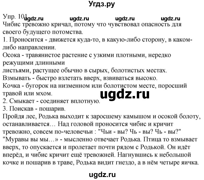 ГДЗ (Решебник к учебнику 2020) по русскому языку 5 класс Рыбченкова Л.М. / упражнение / 101