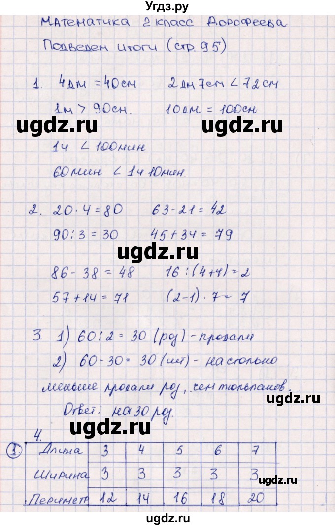 ГДЗ (Решебник к учебнику 2019) по математике 2 класс Дорофеев Г. В. / часть 2. страница / 95