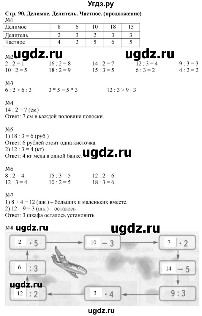 ГДЗ (Решебник к учебнику 2016) по математике 2 класс Дорофеев Г. В. / часть 1. страница / 90