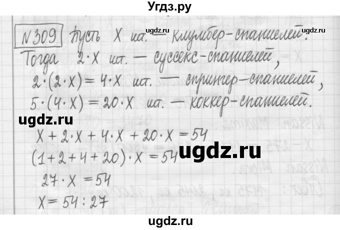 ГДЗ (Решебник) по математике 5 класс (сборник  задач и упражнений) Гамбарин В.Г. / упражнение номер / 309