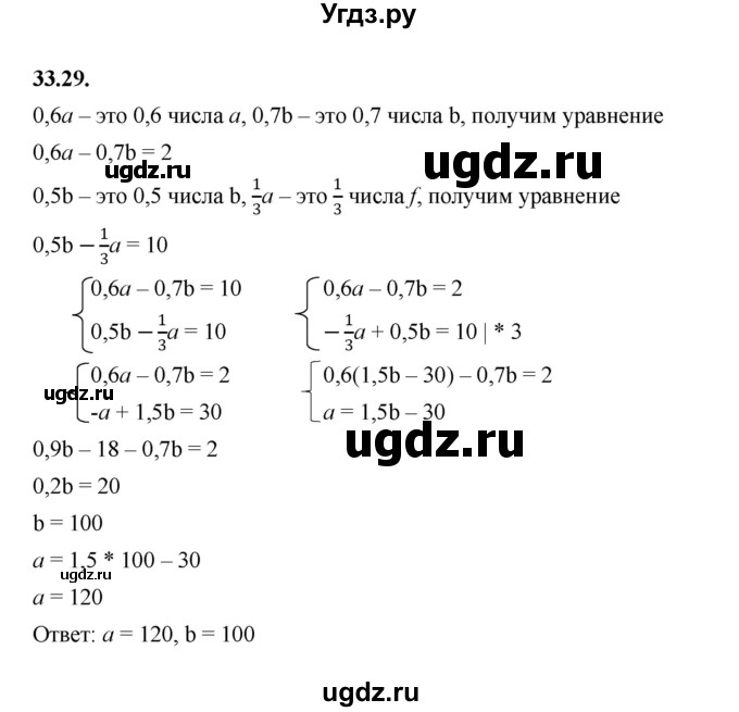 ГДЗ (Решебник к учебнику 2022) по алгебре 7 класс Мерзляк А.Г. / § 33 / 33.29