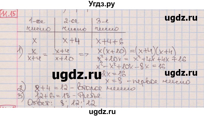 ГДЗ (Решебник к учебнику 2016) по алгебре 7 класс Мерзляк А.Г. / § 11 / 11.15