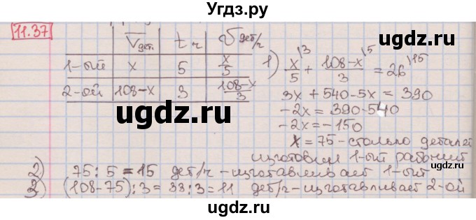 ГДЗ (Решебник к учебнику 2016) по алгебре 7 класс Мерзляк А.Г. / § 11 / 11.37
