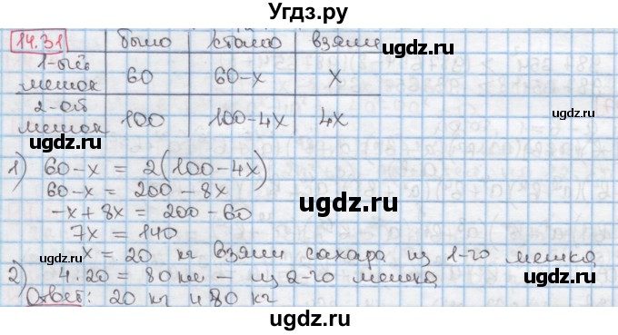 ГДЗ (Решебник к учебнику 2016) по алгебре 7 класс Мерзляк А.Г. / § 14 / 14.31