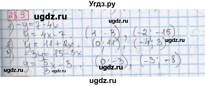 ГДЗ (Решебник к учебнику 2016) по алгебре 7 класс Мерзляк А.Г. / § 28 / 28.9
