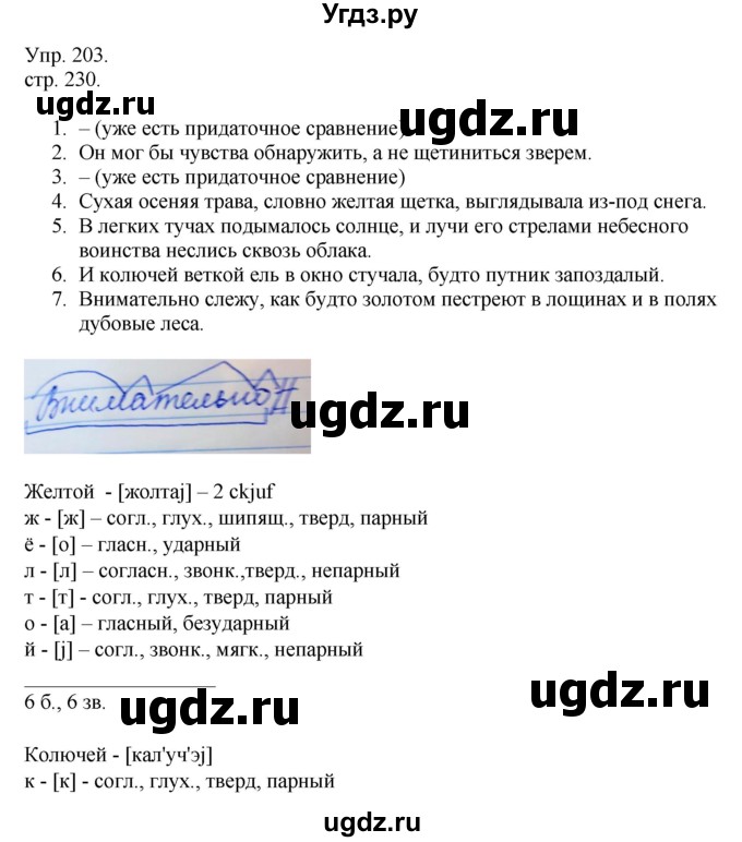 ГДЗ (Решебник к учебнику 2014) по русскому языку 9 класс Е.А. Быстрова / часть 1 / упражнение / 203 (203)