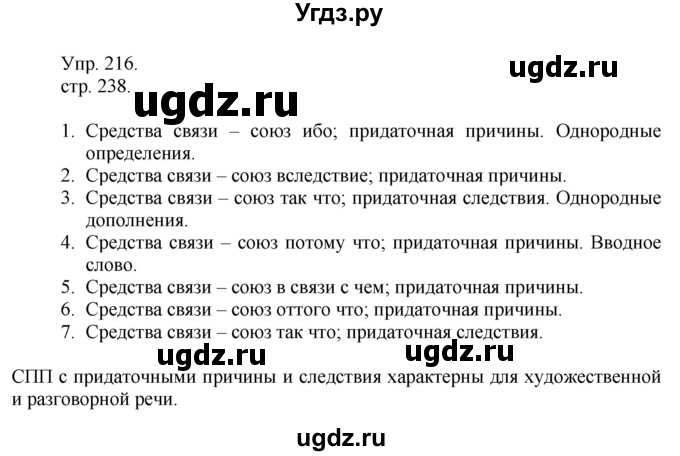 ГДЗ (Решебник к учебнику 2014) по русскому языку 9 класс Е.А. Быстрова / часть 1 / упражнение / 216 (216)