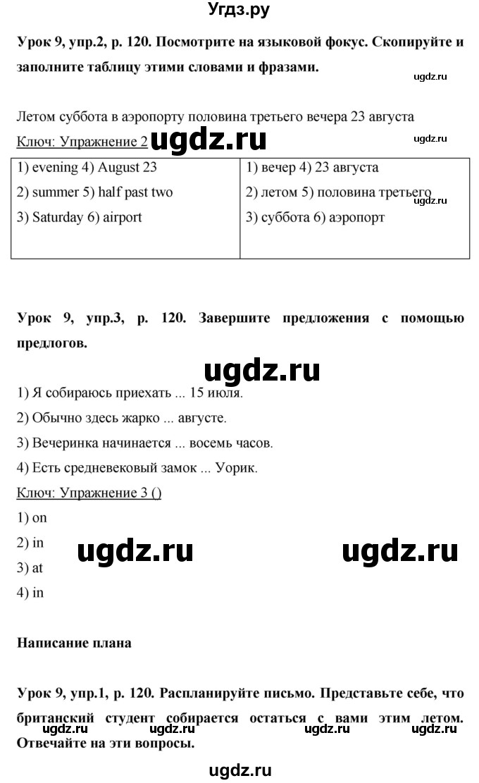 ГДЗ (Решебник) по английскому языку 6 класс Комарова Ю.А. / страница номер / 120(продолжение 2)