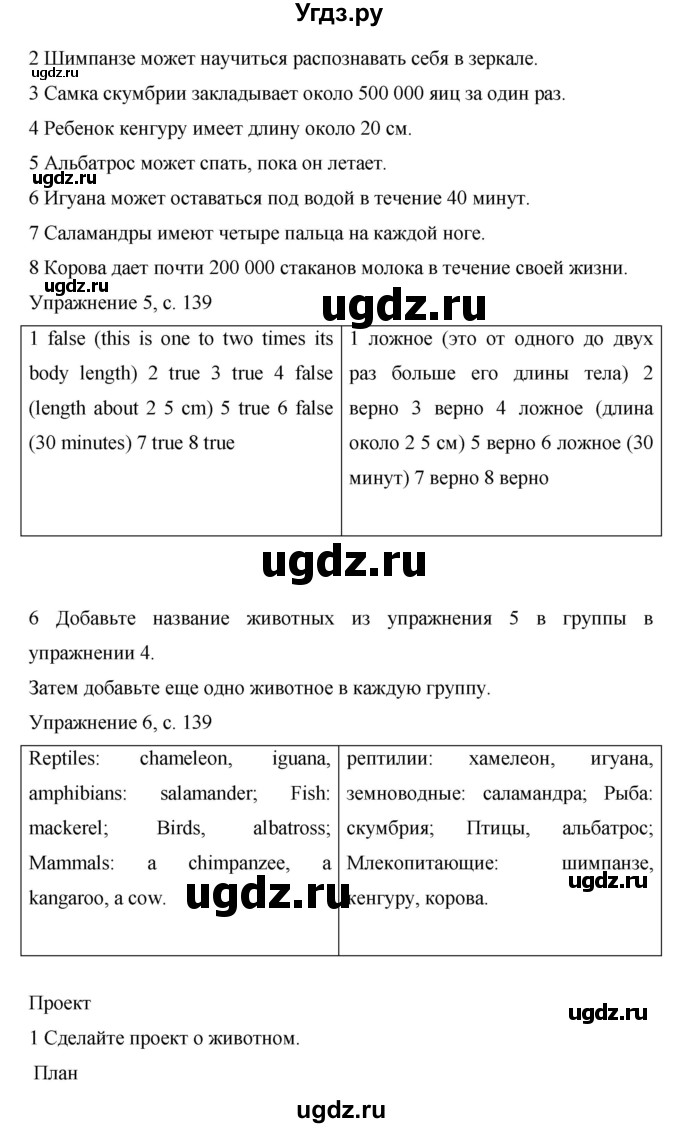 ГДЗ (Решебник) по английскому языку 6 класс Комарова Ю.А. / страница номер / 139(продолжение 2)