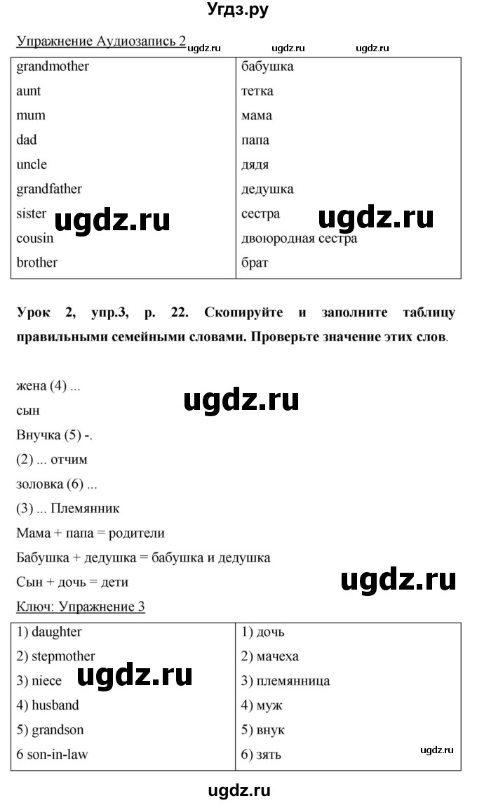 ГДЗ (Решебник) по английскому языку 6 класс Комарова Ю.А. / страница номер / 22(продолжение 2)