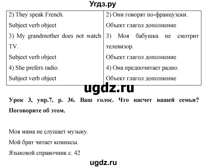 ГДЗ (Решебник) по английскому языку 6 класс Комарова Ю.А. / страница номер / 36(продолжение 5)