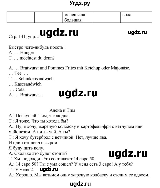 ГДЗ (Решебник) по немецкому языку 5 класс (рабочая тетрадь Wunderkinder) Яцковская Г.В. / страница номер / 141(продолжение 2)