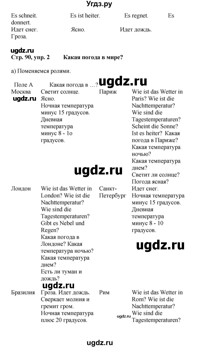 ГДЗ (Решебник) по немецкому языку 5 класс (рабочая тетрадь Wunderkinder) Яцковская Г.В. / страница номер / 90(продолжение 2)