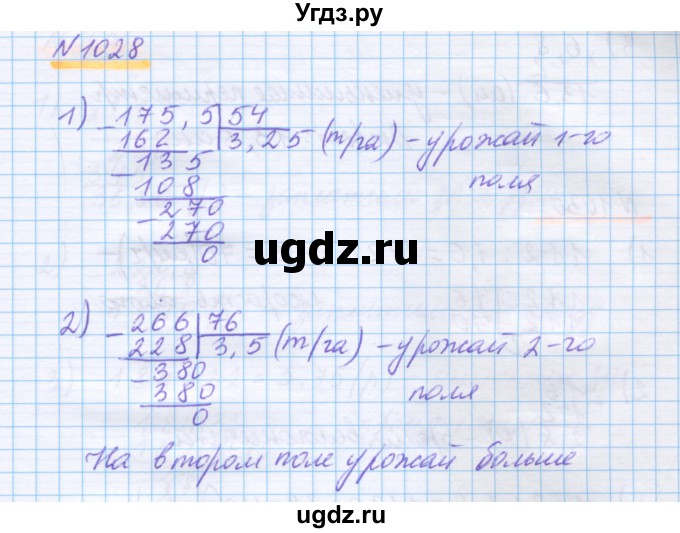 ГДЗ (Решебник) по математике 5 класс Истомина Н.Б. / упражнение номер / 1028