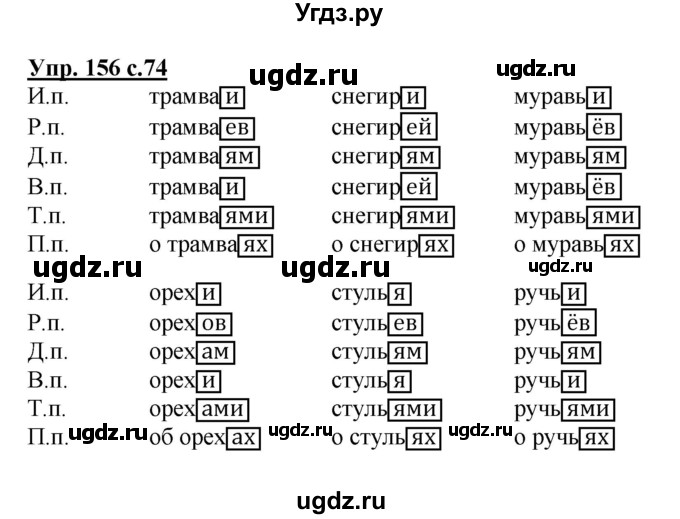 ГДЗ (Решебник) по русскому языку 3 класс А.В. Полякова / часть 2 (номер) / 156